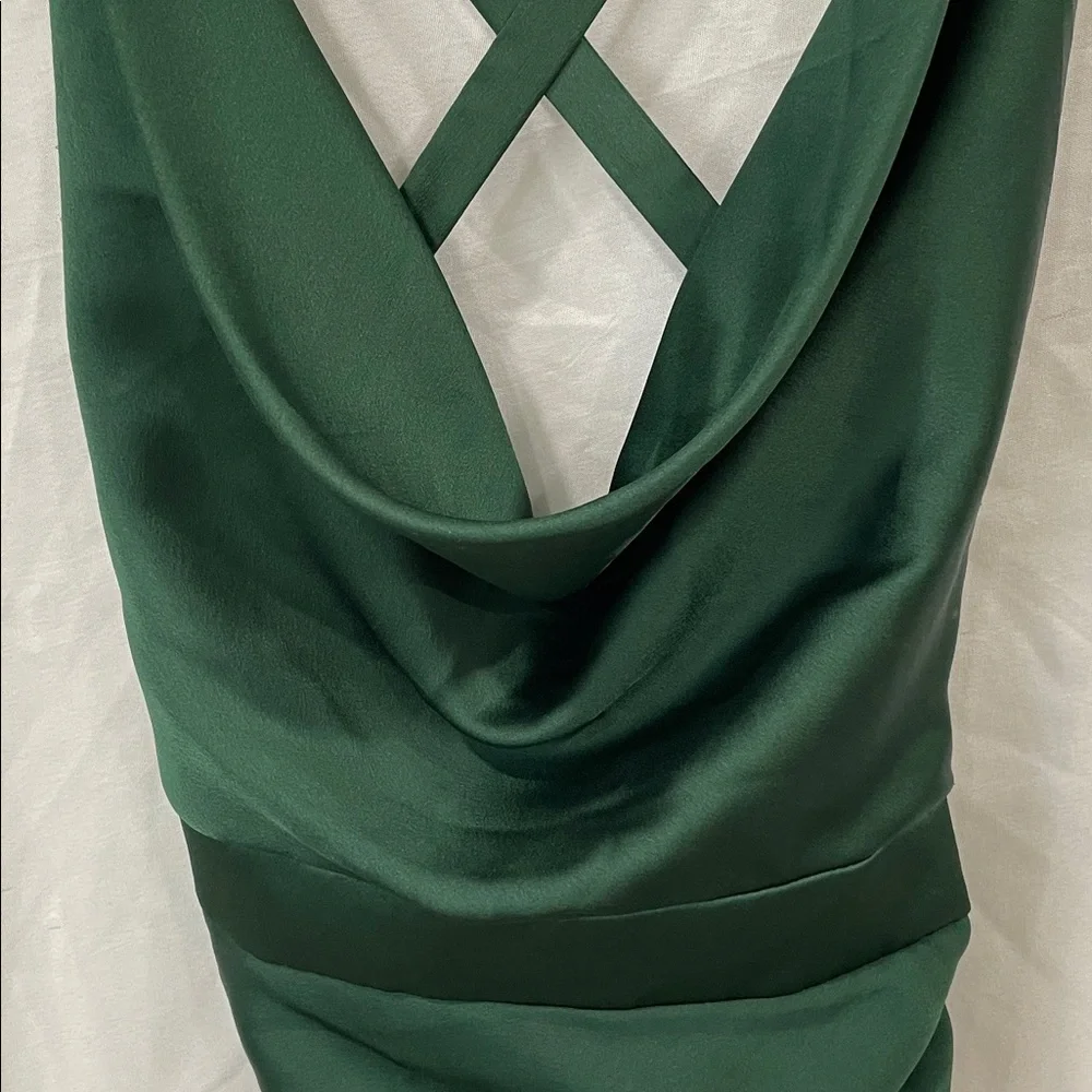 NWT Lavish Alice Dark Green Backless Dress - Picture 3 of 12
